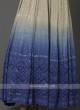 Beige & Blue Anarkali Suit With Dupatta